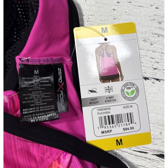 ZEROXPOSUR Swim Tank Pink Racerback  Size Women's M‎ NWT - Picture 6 of 7